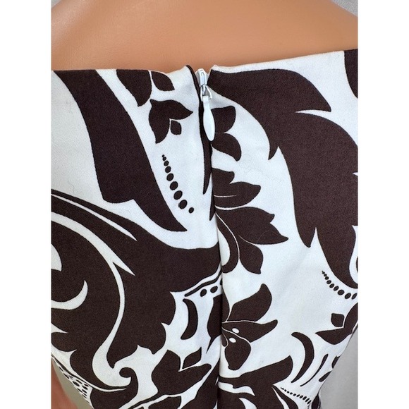 NEW B Smart brown white filagree pattern sleeveless mini‎ business dress Size 10 - Picture 6 of 8